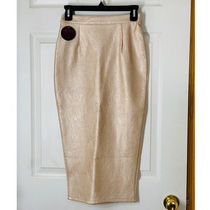 Rose Gold Midi Skirt